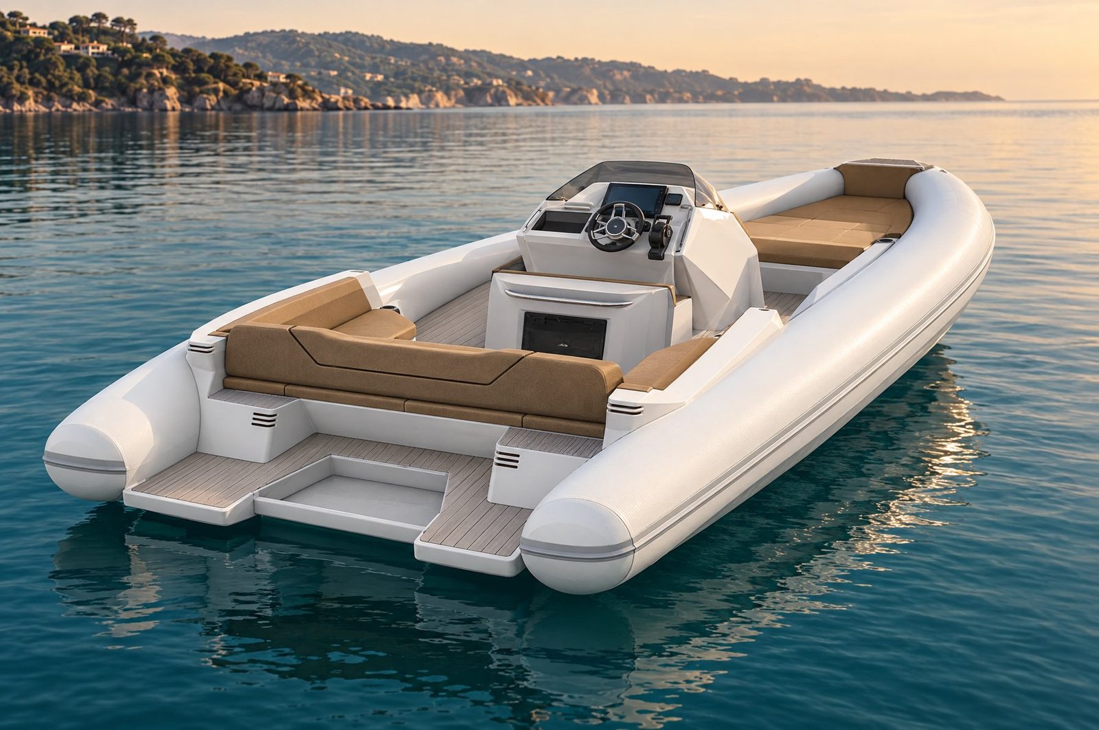 Visualization of the stern, sand upholstery